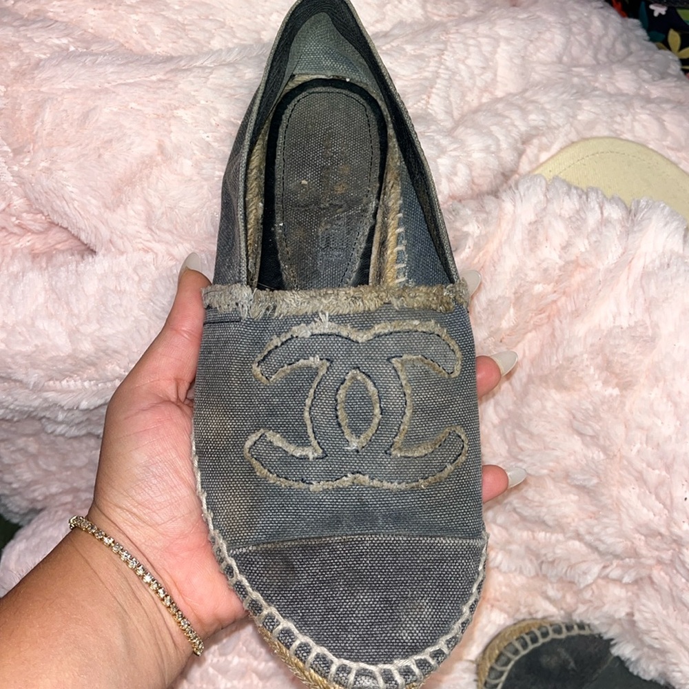 Chanel denim espadrilles